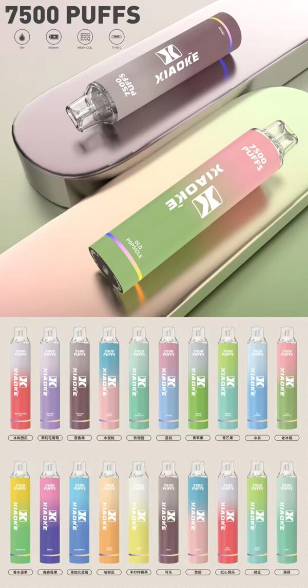 【XIAOKE 梟客】🪄拋棄式🍬 一次性霧化商品 7500口 (可充電)